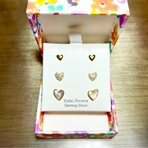 Rachel Zoe- BRAND NEW set of 3 gold toned Stud earrings ✨✨✨Box included 🎁